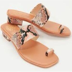 Vince Camuto Yelinda Snakeskin Print Open Toed Sandals